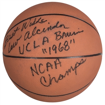 Vintage Circa 1968 Kareem Abdul-Jabbar "Lew Alcindor" Signed & Inscribed Basketball (JSA)